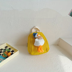 Kids Duck Mini Backpack - Casual Canvas Backpack for Boys and Girls