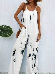 Boho Jumpsuit Tie Dye Wide Leg Cami Jumpsuit