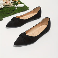 Women's Pleated Ballet Shoes Point Toe Flat Shoes