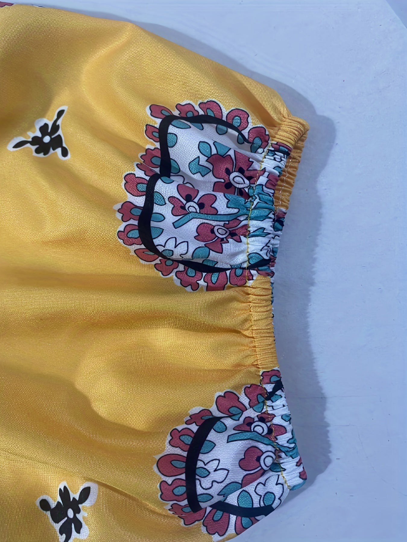 Tribal Print Puff Sleeve Smock Dress