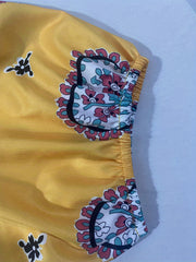 Tribal Print Puff Sleeve Smock Dress