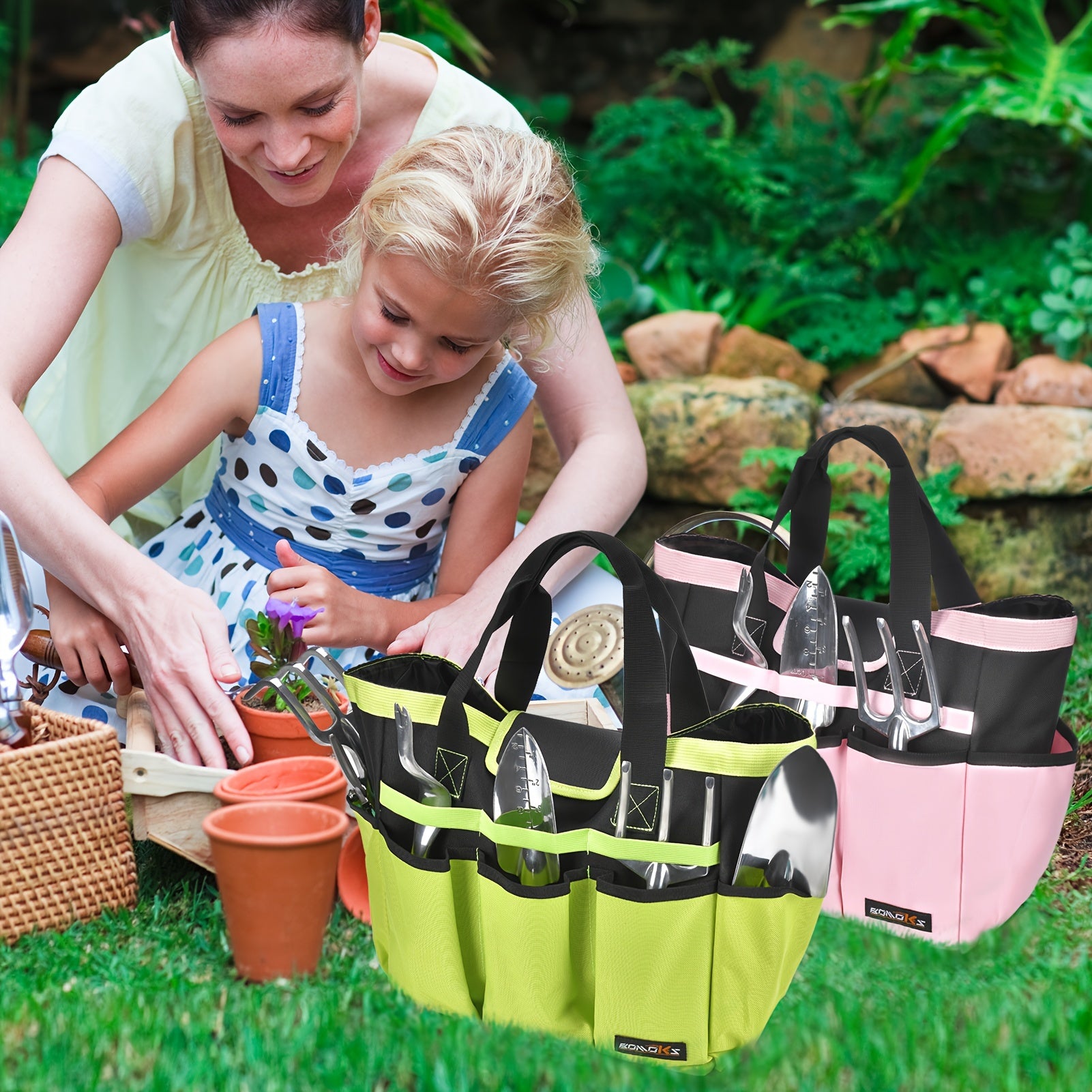 10 Pocket Garden Tool Bag Heavy Duty Garden Storage Plant Set Organizer