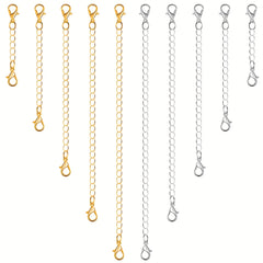 10Pcs Necklace Chain Extenders Golden and Silvery Stainless Steel Jewelry Chains
