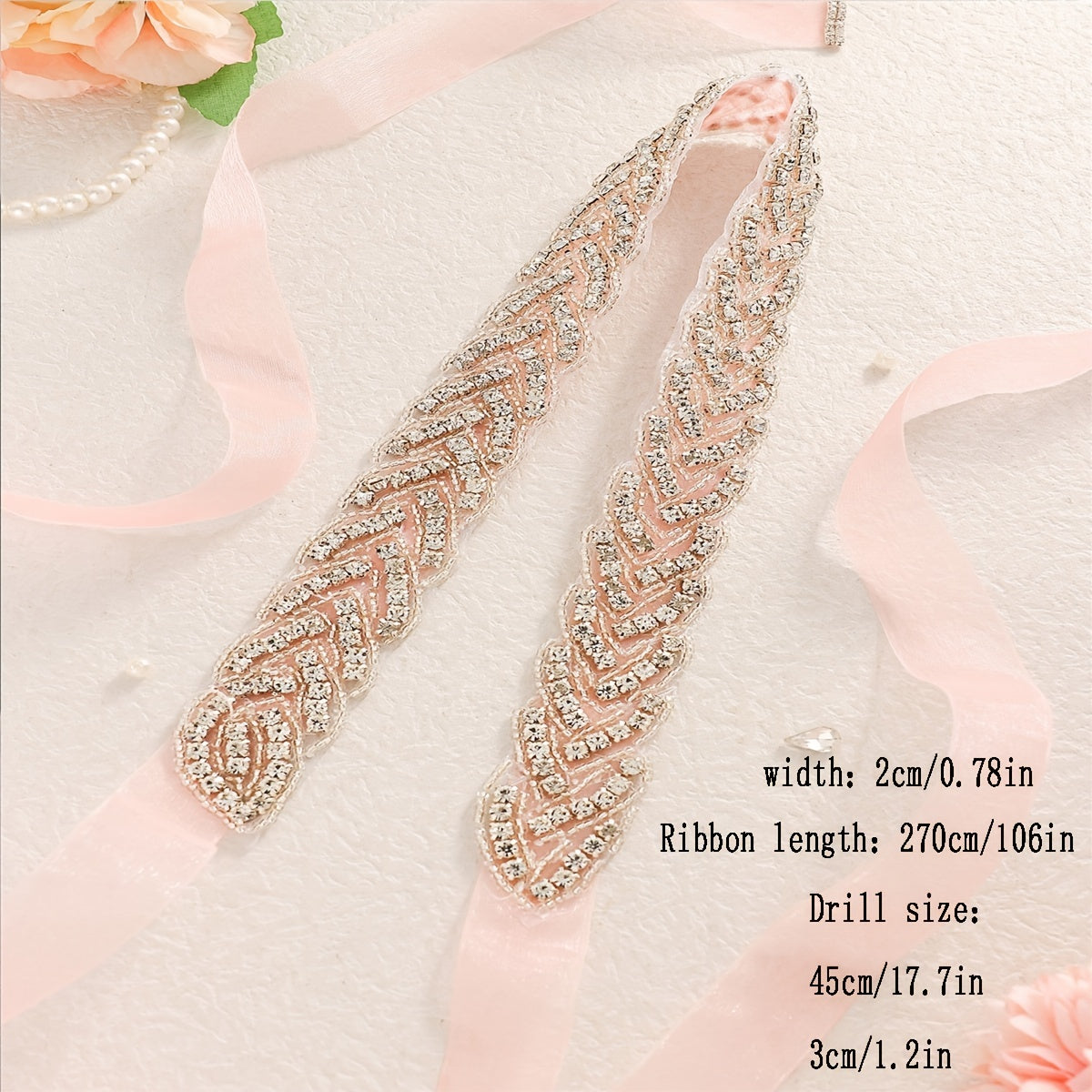 Bridal Rhinestone Waist Chain for Wedding Dress