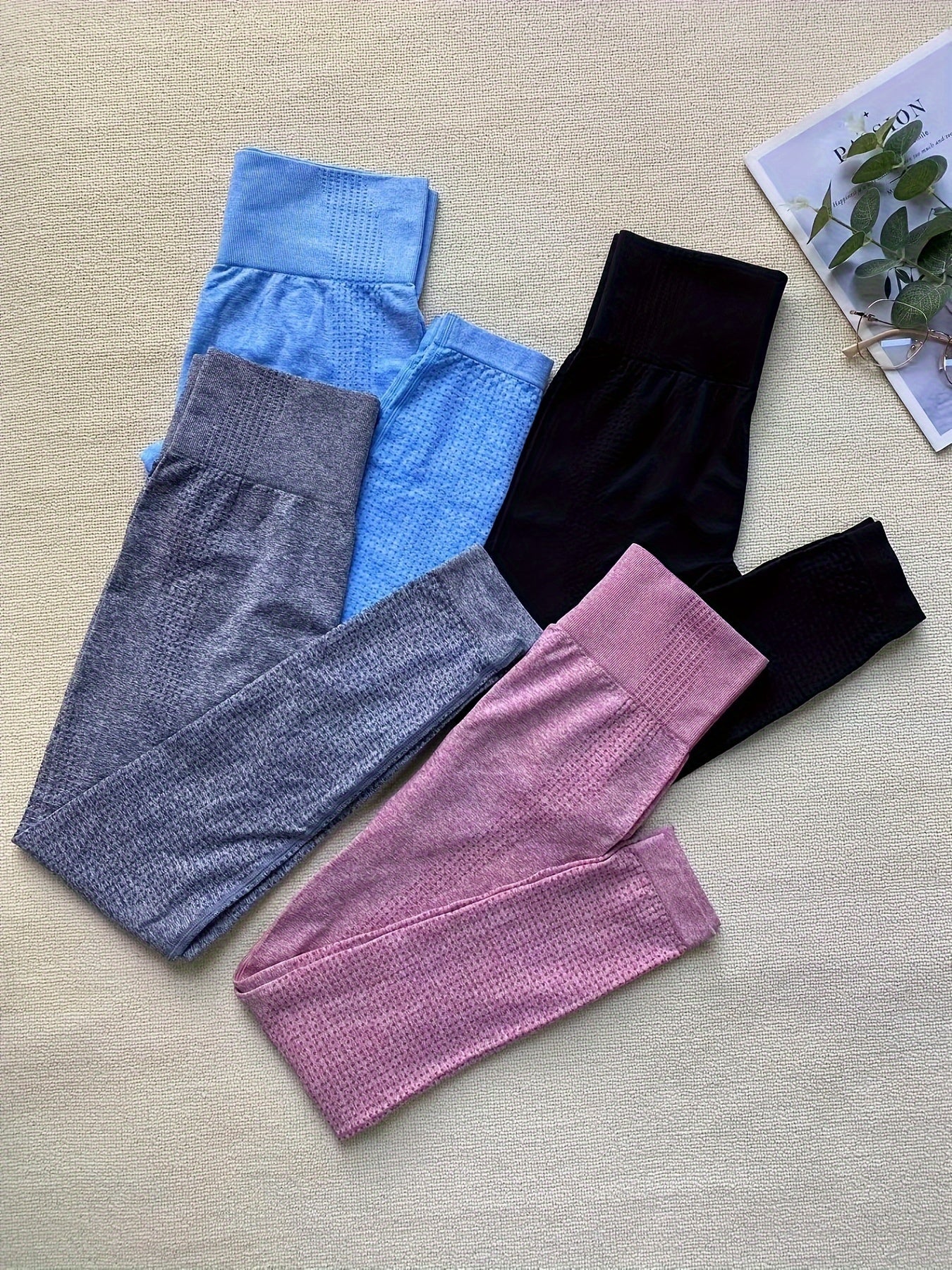 4pcs Seamless Yoga Pants High Stretch Leggings Women's Activewear