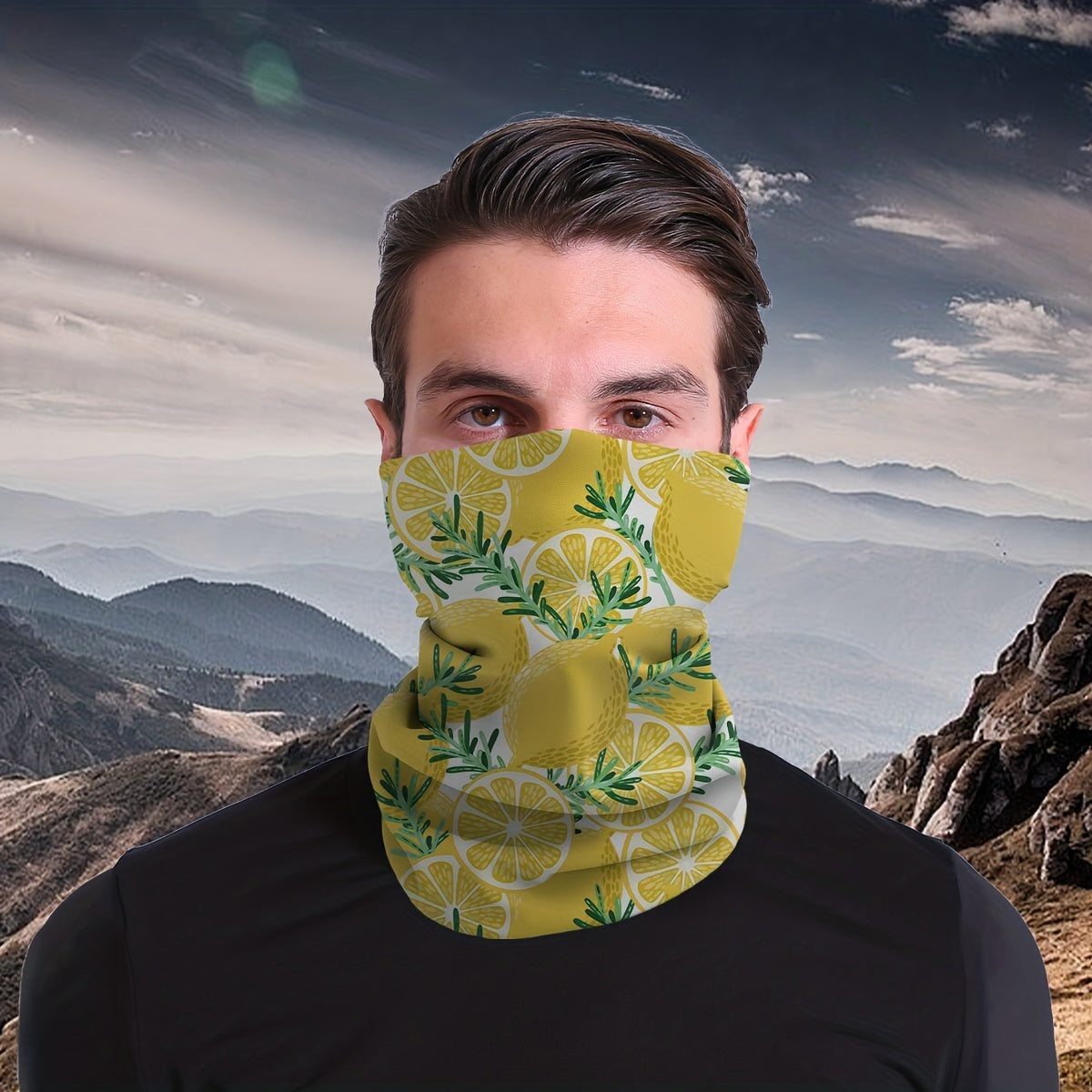 Men's Lemon Seamless Bandana Mask for Cycling