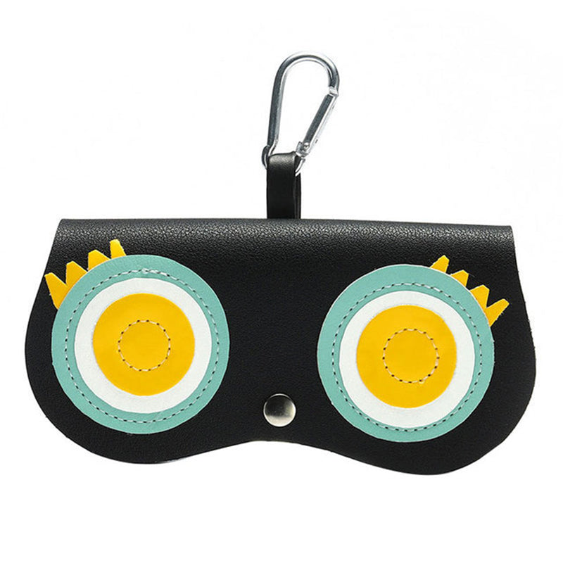 Women's Leather Eyeglass Case Snap Closure for Home Travel