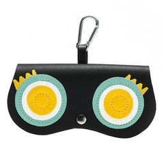 Women's Leather Eyeglass Case Snap Closure for Home Travel