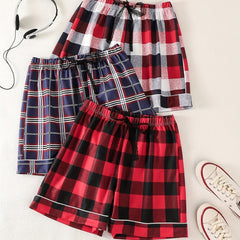 Plaid Print Shorts - Women's Spring & Summer Casual Shorts