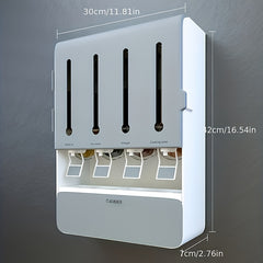 Grid Wall Mount Spice Rack Organizer Kitchen Storage Liquid Seasonings