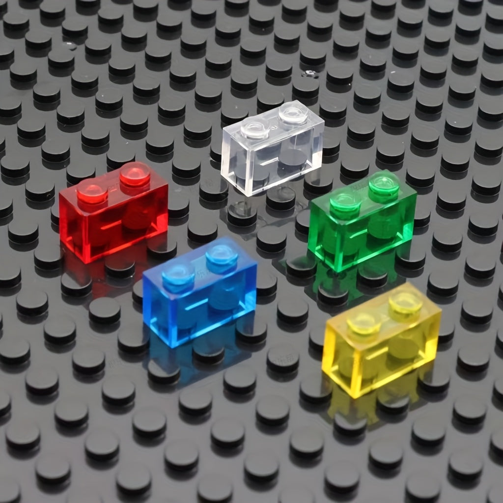 40pcs KIDNOAM Small 1x2 Building Blocks 4 Vibrant Colors Red Green Yellow