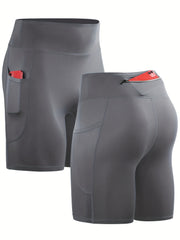 Men's Quick Dry Sports Shorts With Pockets High Stretch Compression Pants
