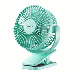 Portable Clip On Fan USB Desk Fan 3 Speed Quiet Rechargeable Mini Table Fan