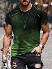 Vintage Style Printed T shirt Men's Casual Street Style Stretch Tee