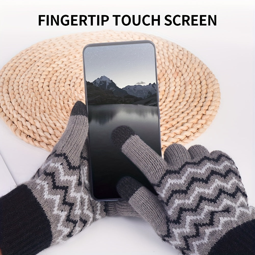 TEWTAG Knitted Gloves Winter Warm Touch Screen Non slip Coldproof Gloves