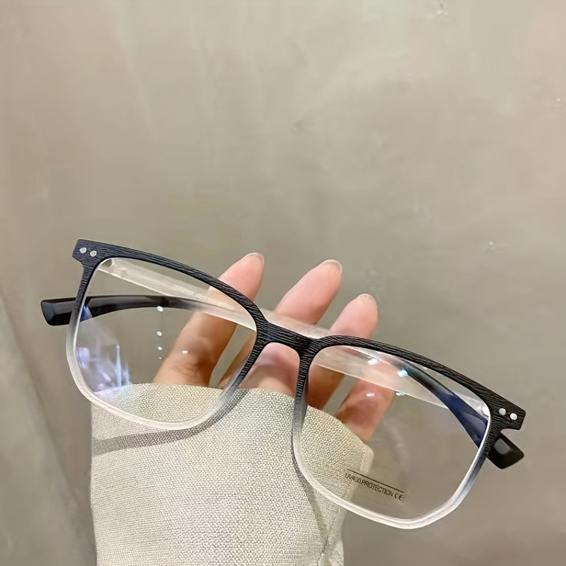 Men's Wooden Frame Glasses Retro Anti Light Reading Casual Eyeglasses