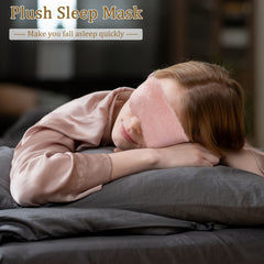 2pcs Plush Soft Sleep Eye Mask Blackout Comfortable Blindfold