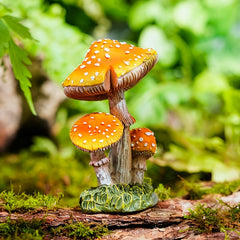 3 Mushroom Figurines Fairy Garden Decor Micro Landscape Decoration