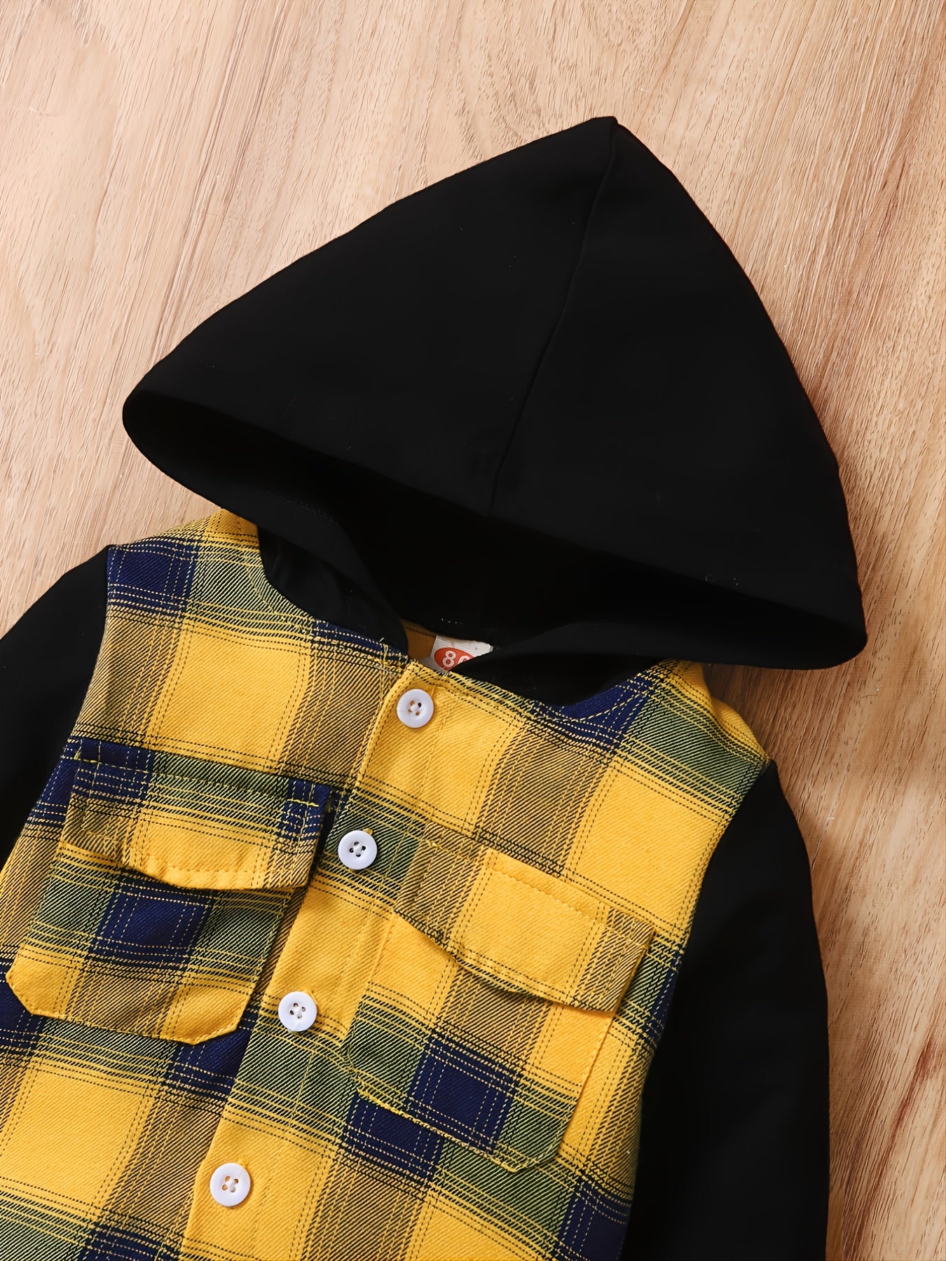 Baby Boys Hooded Top & Pants Plaid Set Baby Kids Clothes