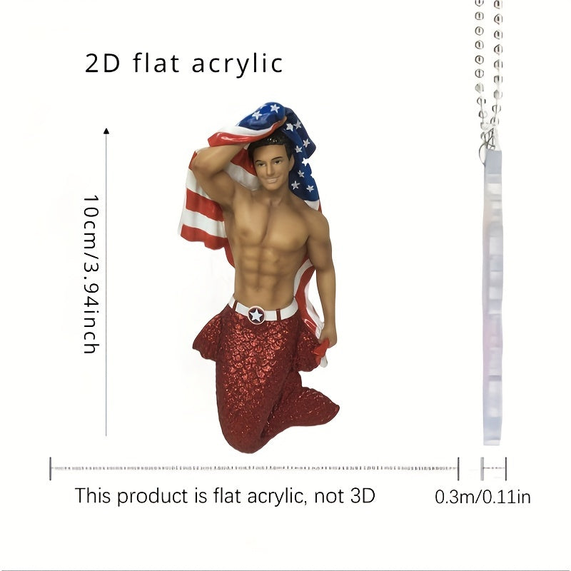 Flat Acrylic Mermaid Pendant for Car Decoration & Accessories