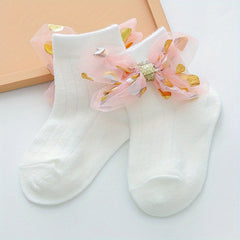 Baby Girls Bow Plain Socks for Infant Newborn Toddlers