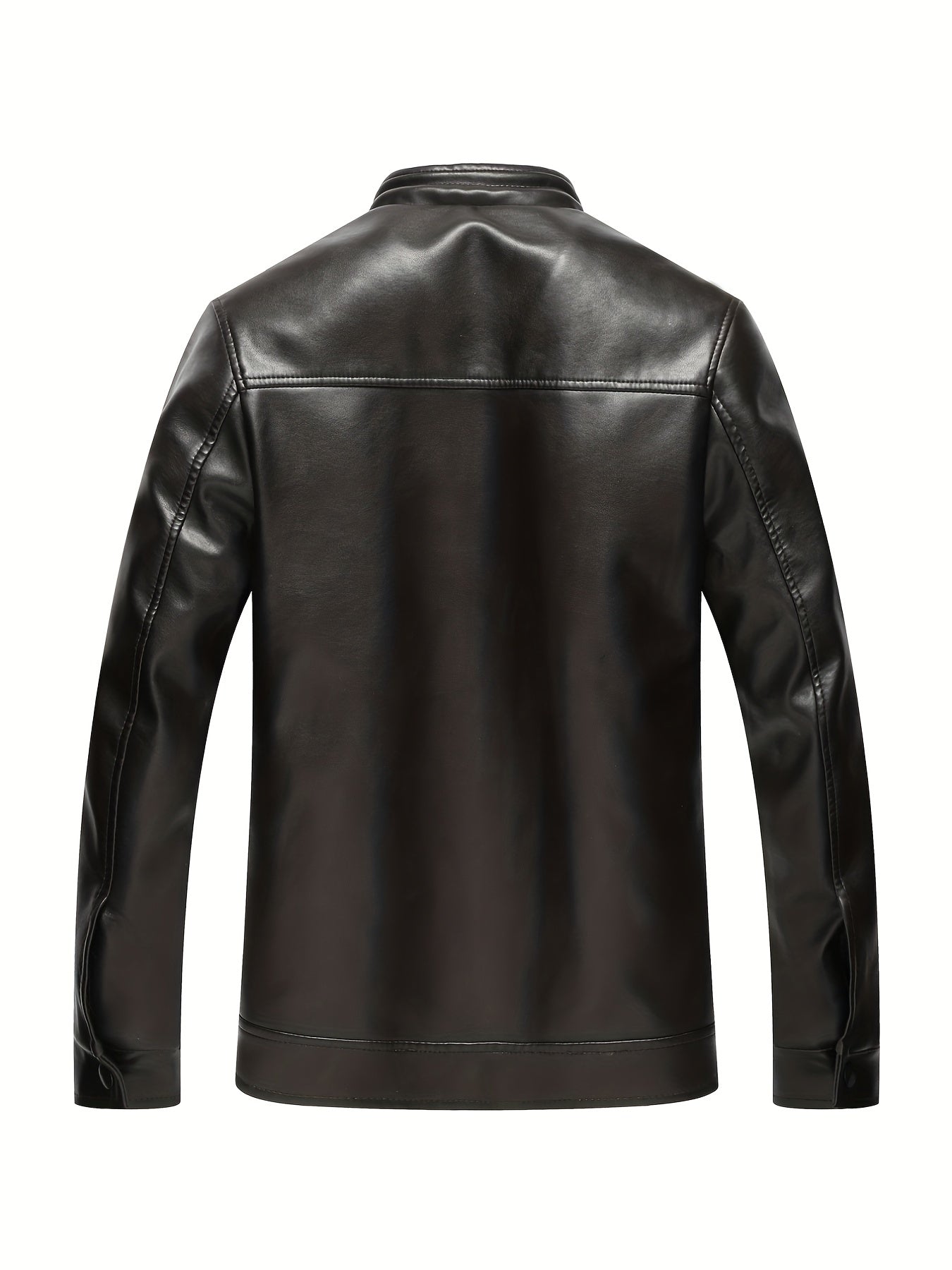 Men's PU Zip Up Faux Leather Jacket