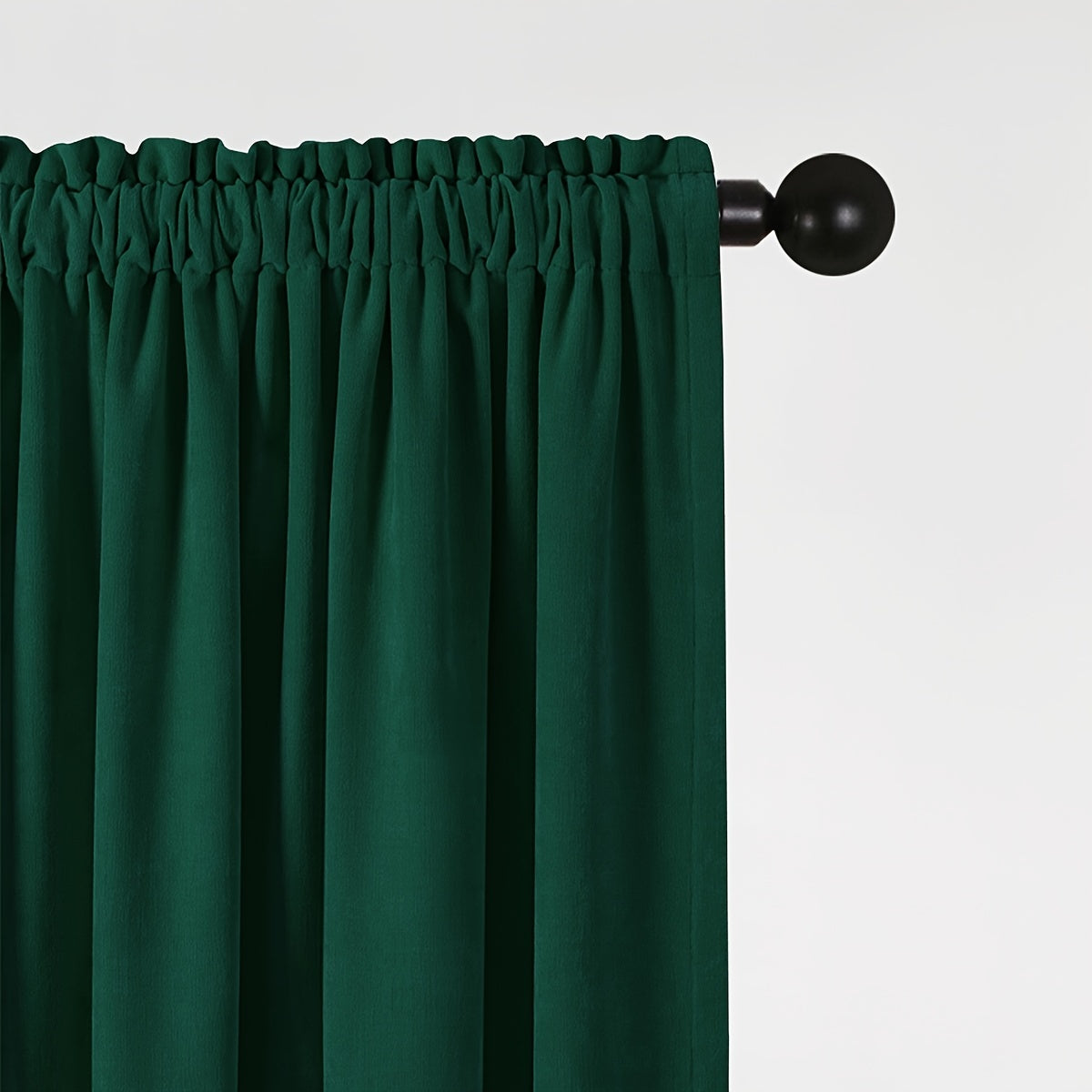 Dark Green Thickened Curtain Rod Pocket for Living Room Bedroom
