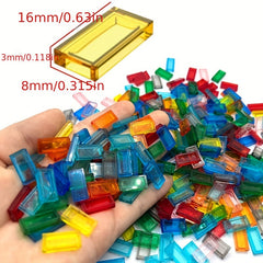 100pcs Transparent Light Panels for Pixel Art, ABS Blocks Compatible