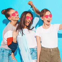 3pcs Heart Shaped Jelly Sunglasses Frameless Party Decoration Glasses