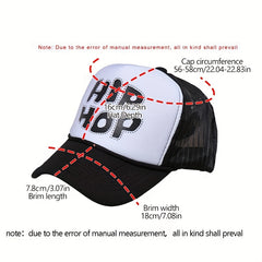 Hip Hop Print Baseball Cap Mesh Trucker Hat Lightweight Sports Hat