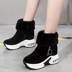 Women's Plush Lined Platform Short Boots