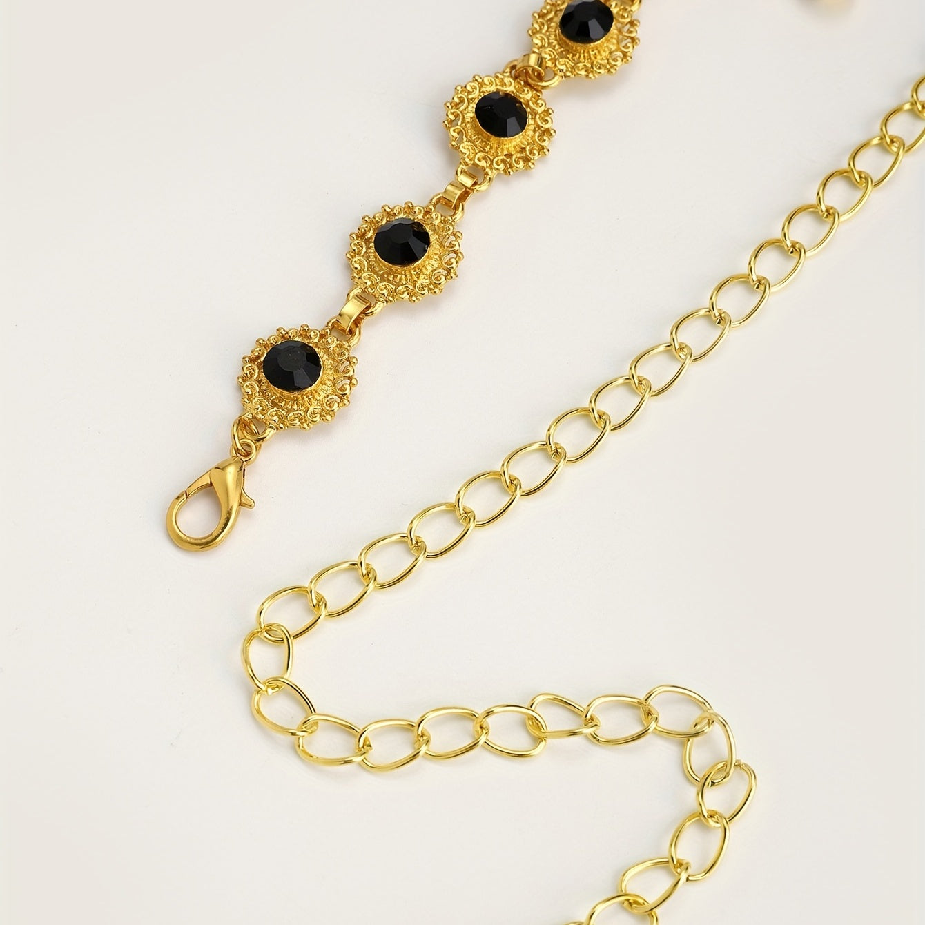 Flower Crystal Waist Strap Tassel Chain Waist Jewelry