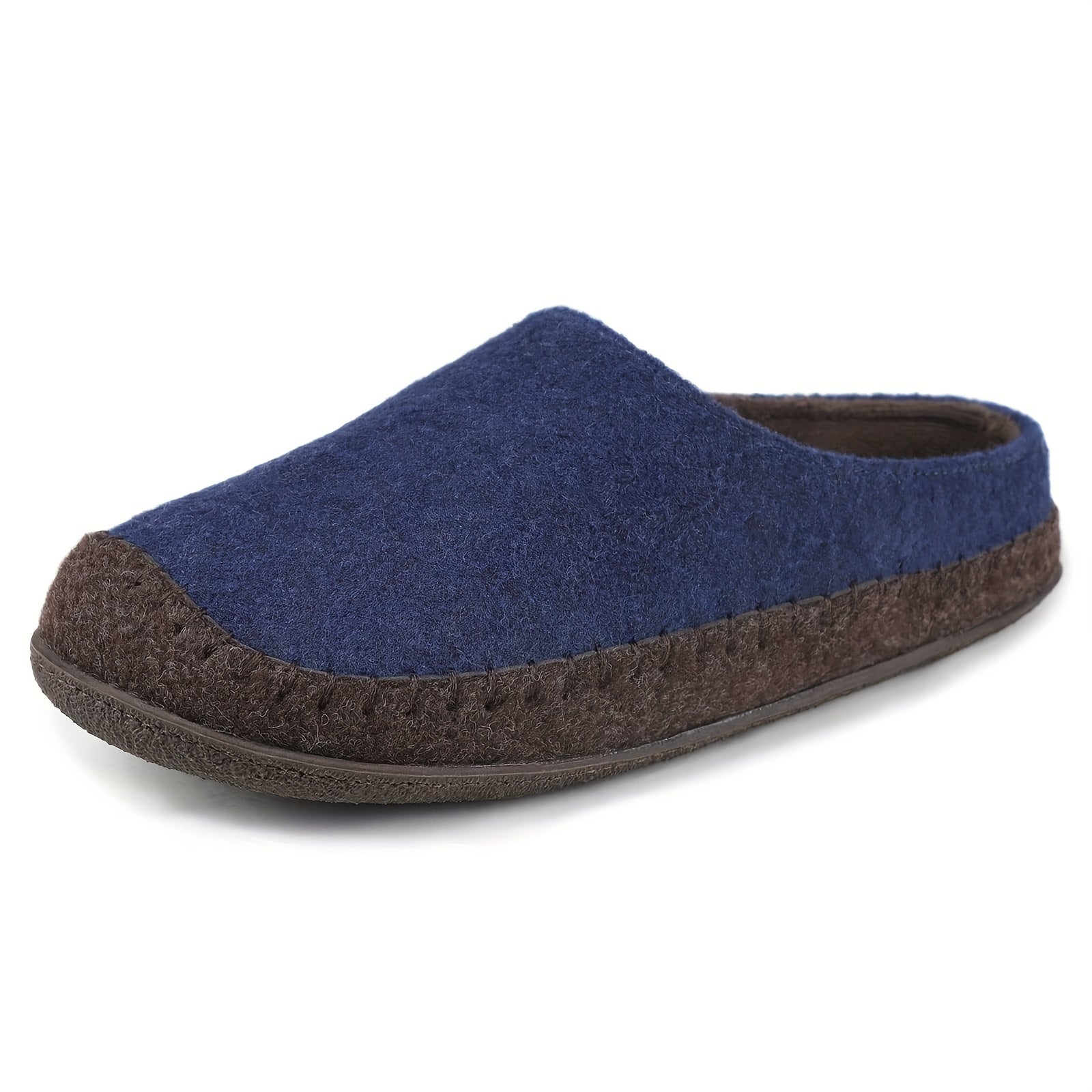 Men's Slip on Slippers Stitch Detail Backless Indoor Winter Shoes