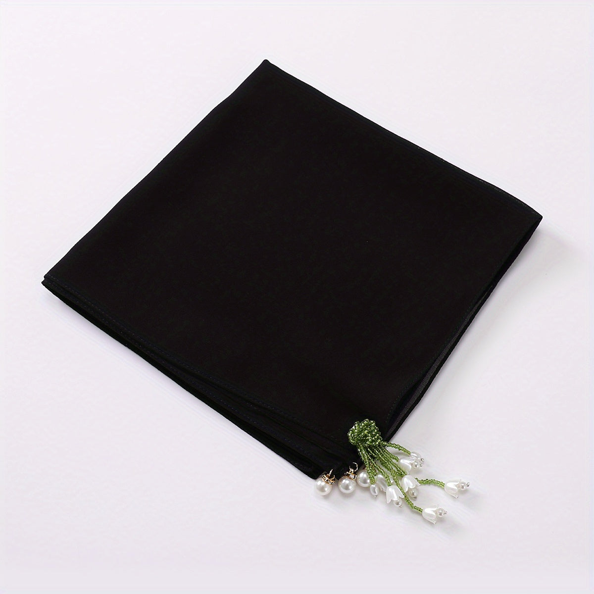 Tulip Tassel Decor Square Scarf for Women