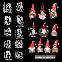 10pcs Christmas Gnome Metal Cutting Dies for Card Making DIY Scrapbooking Decor