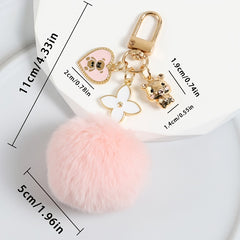 Love Heart Bear Keychain Bag Purse Charm Accessories