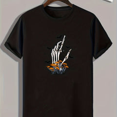 Skull & Mushroom Pattern T shirt - Men's Short Sleeve Top