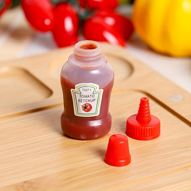 4pcs Mini Sauce Bottles Ketchup Squeeze Portable Containers for Lunchbox