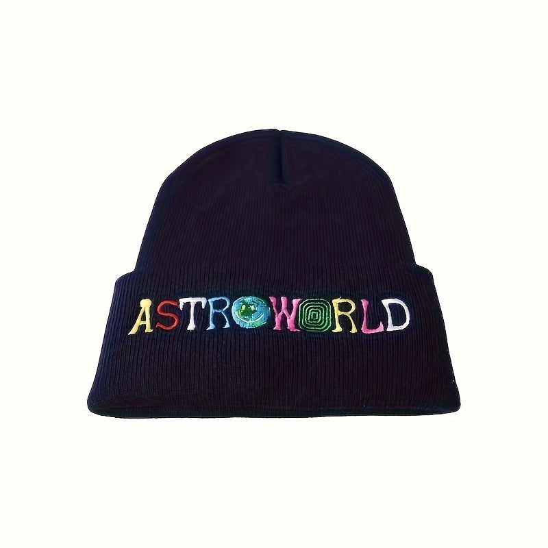 Colorful Letter Knitted Hat Winter Warm Ear Protection