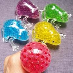Funny TPR Frog Gel Beads Stress Ball Fidget Sensory Toy Antistress Squishy Ball