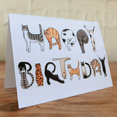Funny Cats Birthday Card for Sibling - Happy Bday Card for Him or Her