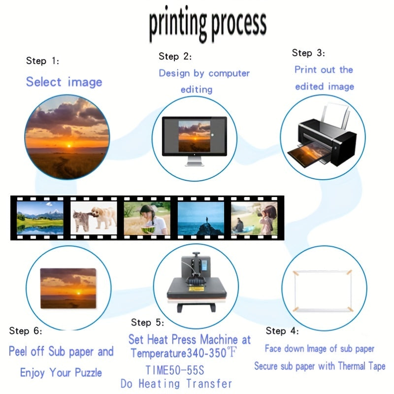 10 Pack 80 Pieces Sublimation Blank Puzzle DIY Custom Puzzle 15x24x20cm A5