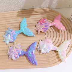 Girls Mermaid Tail Hair Clips Starfish Shell Headwear