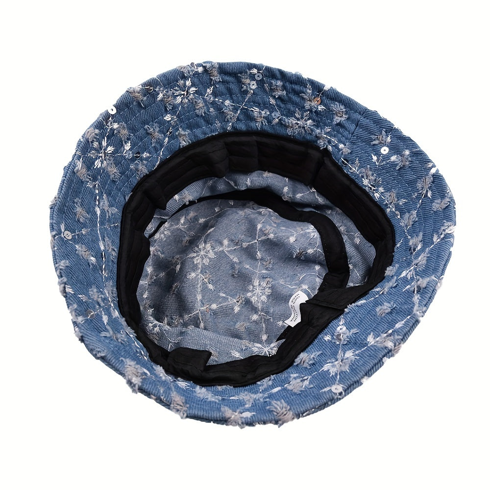Kids Outdoor Sunshade Denim Fisherman Hat
