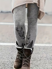 Casual Butterfly Print Skinny Leggings