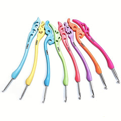 8pcs Crochet Hooks Soft Handle Aluminum Knitting Tool Sweater Needle Retro Fancy