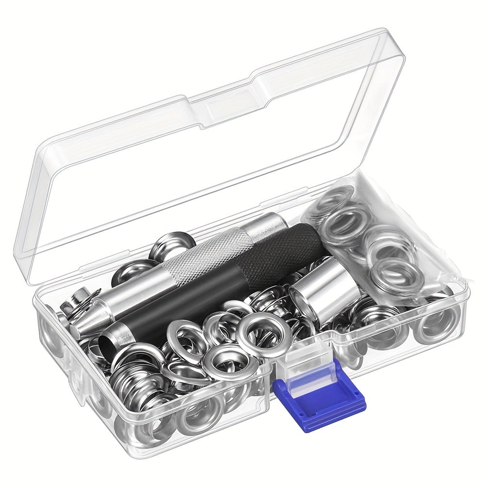 100 Sets Grommet Tool Kit with Storage Case 1 2 Inch Eyelets for Fabric