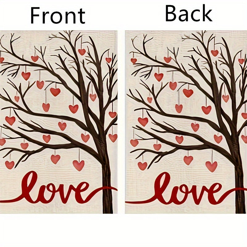 Valentines Garden Flag 30 48 45 72 Cm Love Heart Tree Double Sided