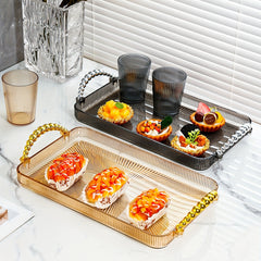 Rectangular Tray with Double Handles for Home Use