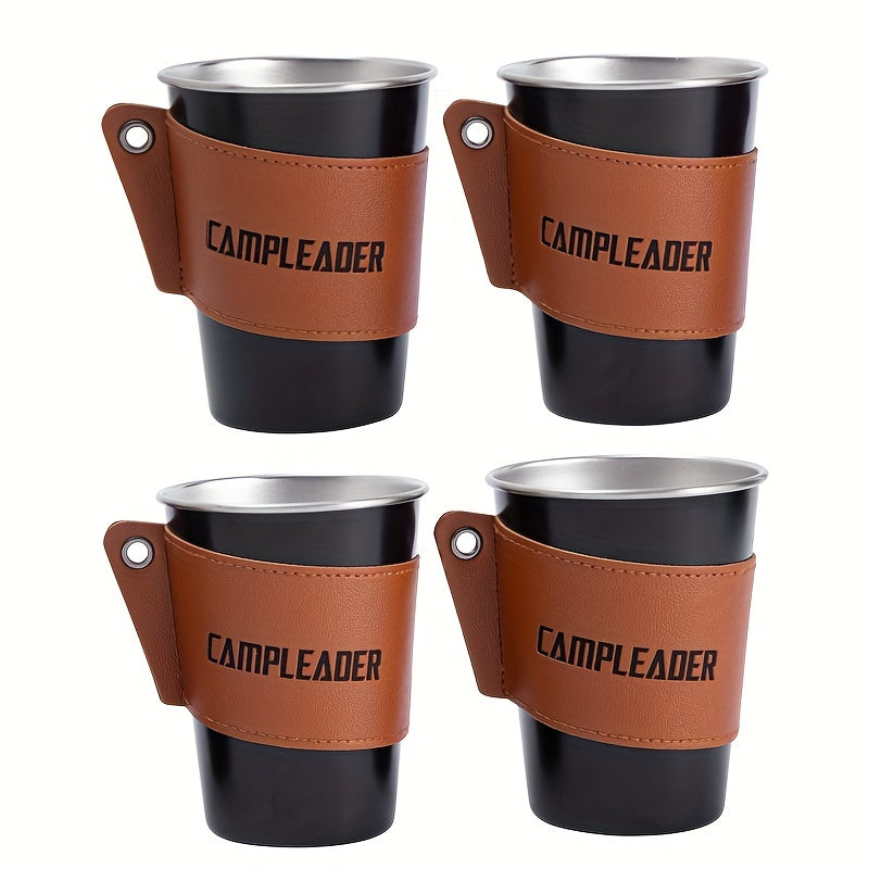 2pcs Faux Leather Cup Protective Cover Anti Scald And Non-slip Cup Sleeve